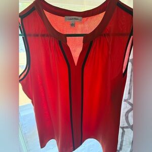 Calvin Klein Women's Red Sleeveless Top